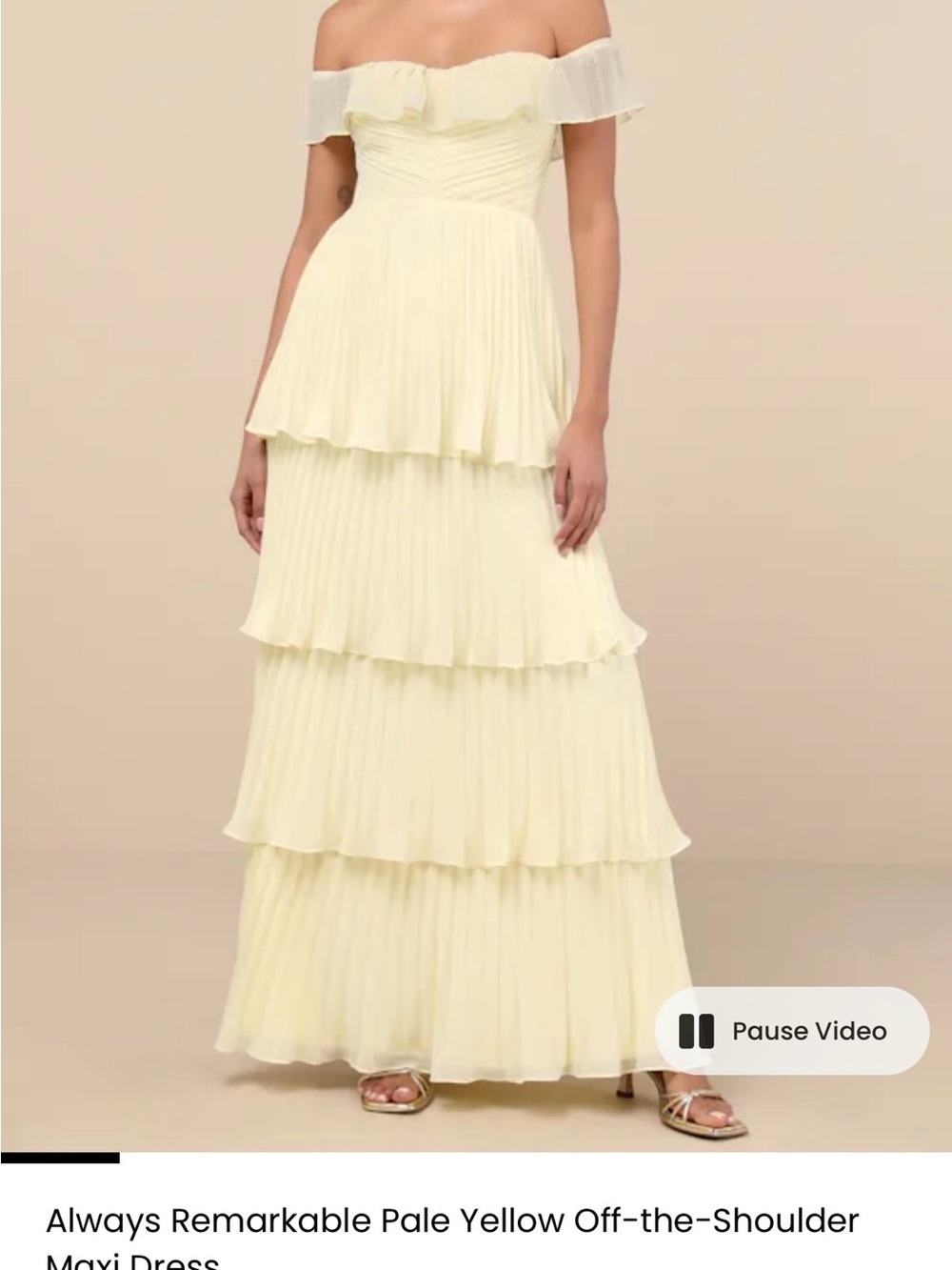 Lulu's Pale Yellow Tiered Ruffle Maxi Dress